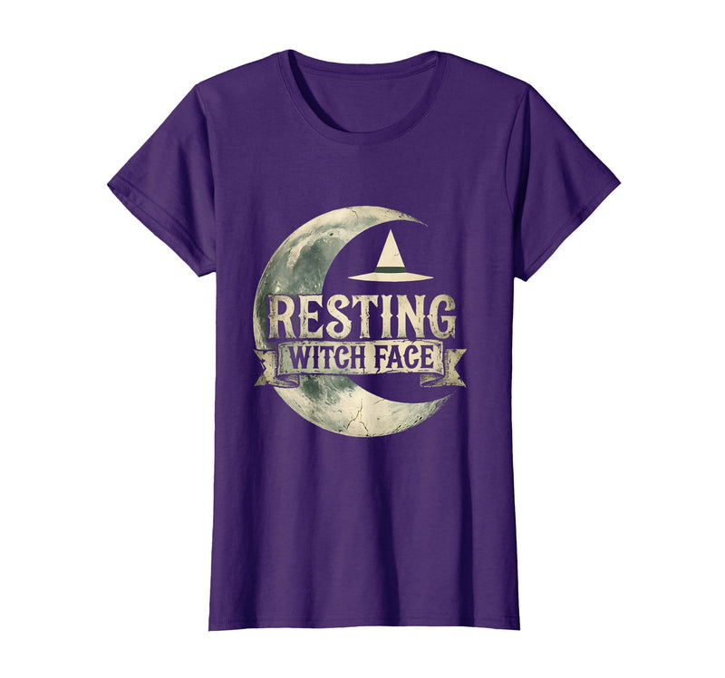 Mademark Resting Witch Face Halloween Design T-Shirt - Purple