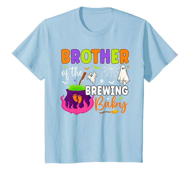 Halloween Baby Shower Brewing Baby Family Matching Brother of Brewing Baby Halloween Theme Baby Shower Spooky T-Shirt - Baby