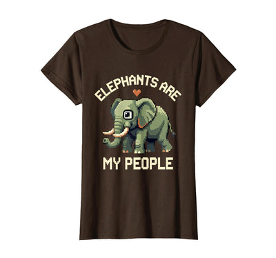 Mademark Elephants Are My People Pixel Art Design T-Shirt - Women