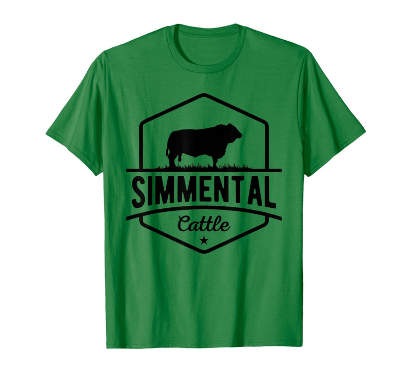 Funny Farmer Gift for Simmental Cattle Cow Farmer - Simmental Cattle T-Shirt - Kelly Green