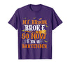My Broom Broke So I Became A Bartender Halloween Costume T-Shirt - Purple