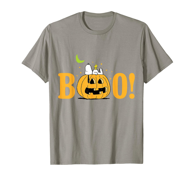 Peanuts Halloween Boo Pumpkin T-Shirt - Slate Grey