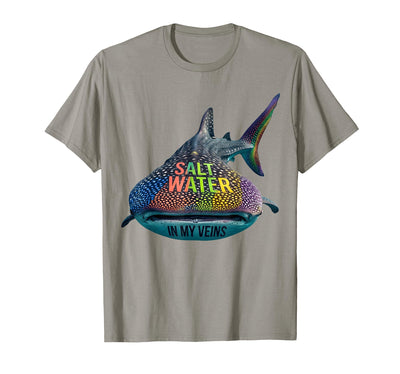 Salt Water In My Veins Whale Shark Design T-Shirt