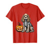 Spooky Cocker Spaniel Skeleton Costumes Halloween Cocker Spaniel Skeleton Jack O Lantern Funny Dog Halloween T-Shirt - Red