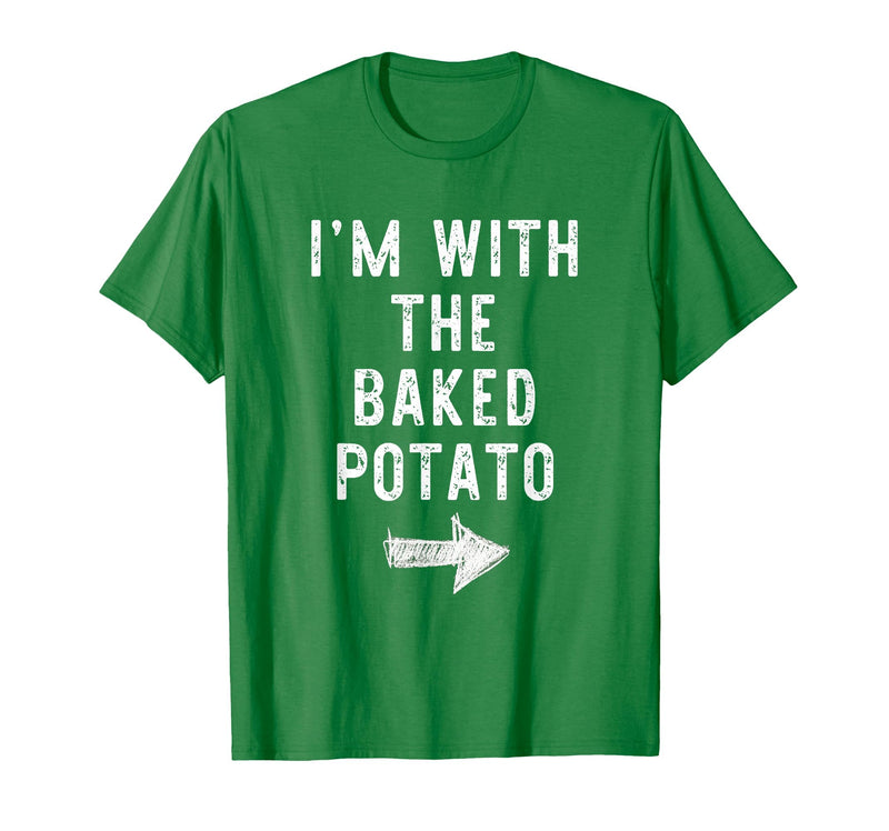 Im With The Baked Potato Halloween Costume I’m with The Baked Potato Funny Halloween Couple Costume T-Shirt - Kelly Green