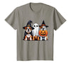 English Bulldog Halloween Funny Dog Lover Pumpkin Witch T-Shirt - Slate Grey