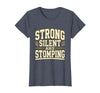Mademark Strong Silent and Stomping Elephant Design T-Shirt - Women - Heather Blue