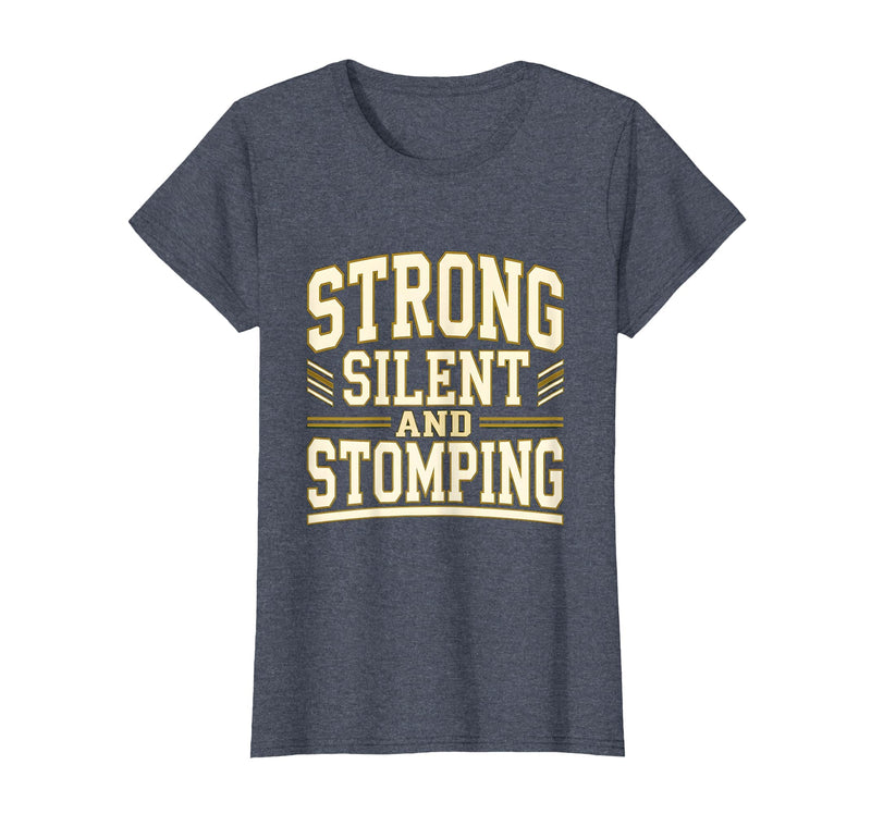 Mademark Strong Silent and Stomping Elephant Design T-Shirt - Women - Heather Blue