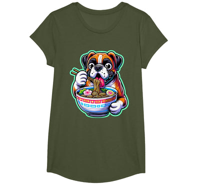 Noodle Ramen Boxer Dog Kawaii Anime Boxer Dog Ramen T-Shirt