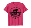 Funny Farmer Gift for Simmental Cattle Cow Farmer - Simmental Cattle T-Shirt - Red Heather