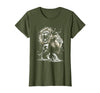 MyAnimal - Your Favourite Animal Wear Lion Majestic and Proud in Artistic Style T-Shirt - Olive Green