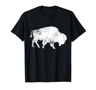Bison Lovers Vintage Buffalo Bison Print Design Distressed T-Shirt