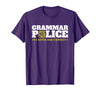 Easy Halloween Costume Top Shop Grammar Police Officer Funny Badge Halloween Costume T-Shirt - Purple
