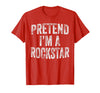 Funny Halloween Party Matching Family Costumes Tee Pretend I'm A Rockstar Costume Family Halloween Rock Star T-Shirt - Red