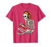 Halloween Skeleton Shirts for Gamers Men Boys Kids Halloween Skeleton Gamer Video Gaming Boys Men Kids Funny T-Shirt - Red