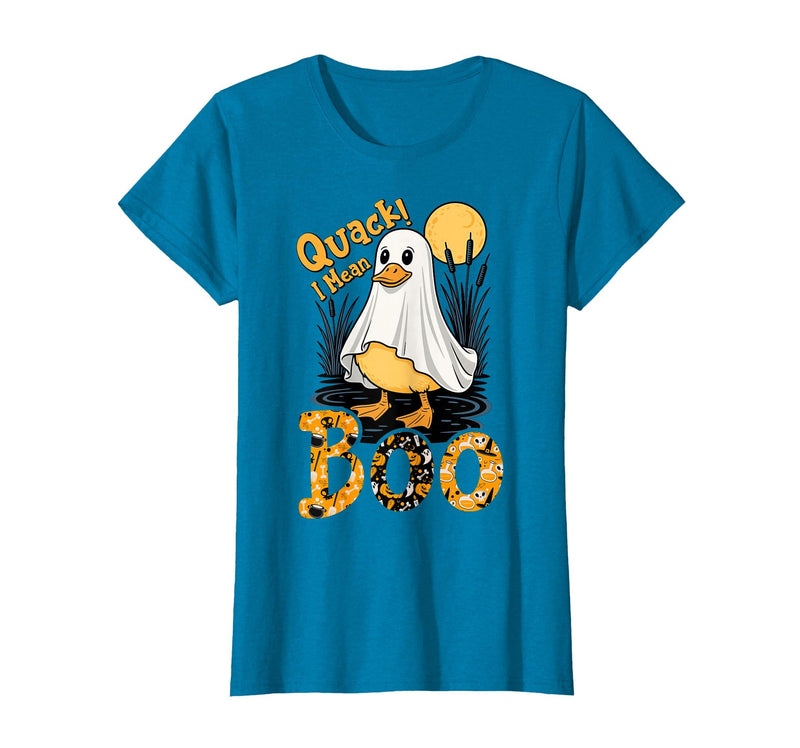 Duck Halloween Gifts Co. Quack I Mean Boo Duck Trick or Treat Spooky Halloween Party T-Shirt - Sapphire Blue