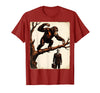 Mademark Monkey Flinging Poo at Businessman Graphic T-Shirt - Men - Cranberry Red