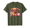 Highland Cow Land of NYC One Boujee Heifer Highland Cow Bougie Pink Tumbler Handbag T-Shirt - Olive Green