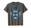 Mademark 6th Grade Shark Swimmer Goggles Illustration T-Shirt - Asphalt Grey