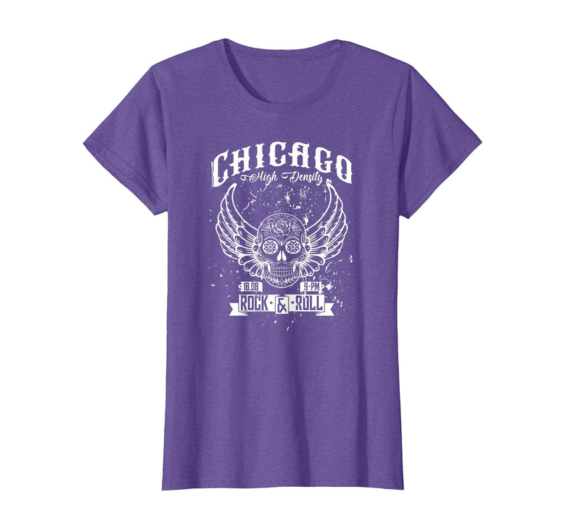 Camelot71 Chicago Classic Retro Vintage Illinois Windy Rock'n'Roll T-Shirt - Purple Heather