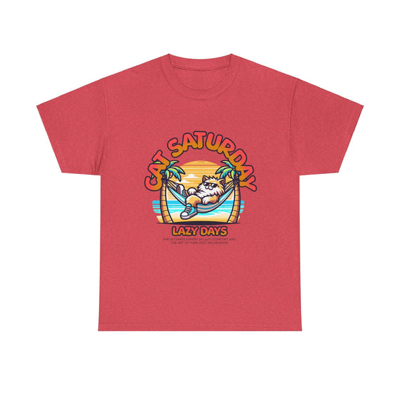 GENERIC cat Unisex Heavy Cotton Tee Heather Red - As Pictured