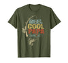 Cool Papa Fathers Day Fishing Gifts Funny Fisherman Vintage Reel Cool Papa T-Shirt - Olive Green