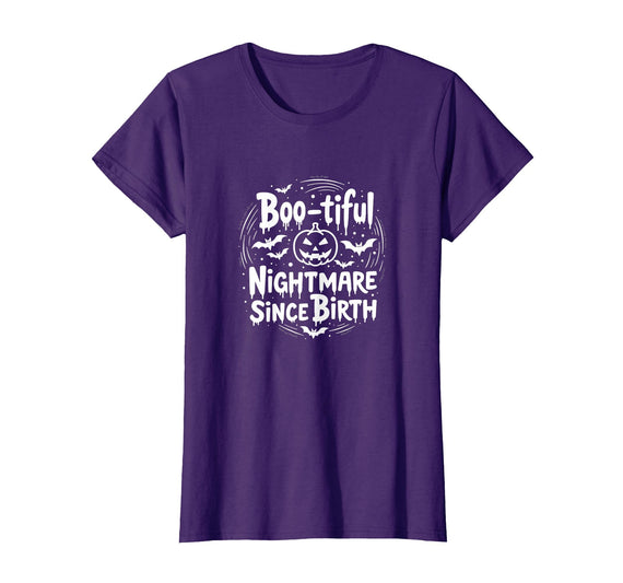 Mademark Halloween Boo-Tiful Nightmare Since Birth T-Shirt - Purple