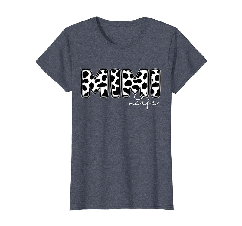 Cow Print Matching Family Apparel Mimi Life Cow Print Family Matching T-Shirt - Heather Blue