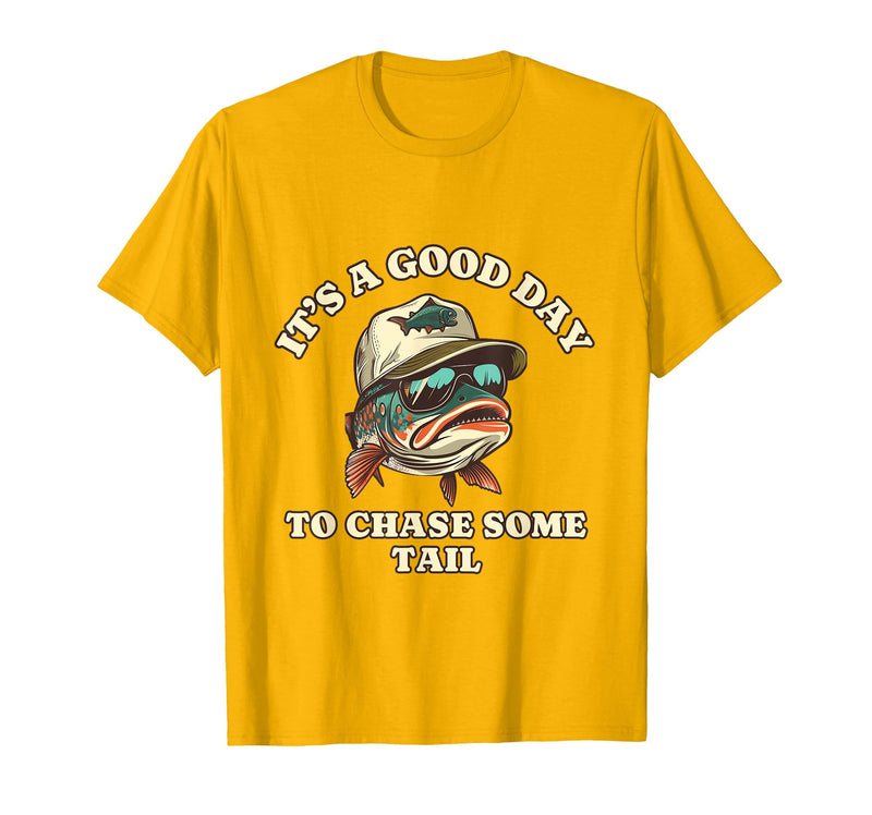 Funny Outdoor Anglers & Fisherman Designs Catch Fish and Laugh Hard with This Fishing Pun T-Shirt - Golden Yellow