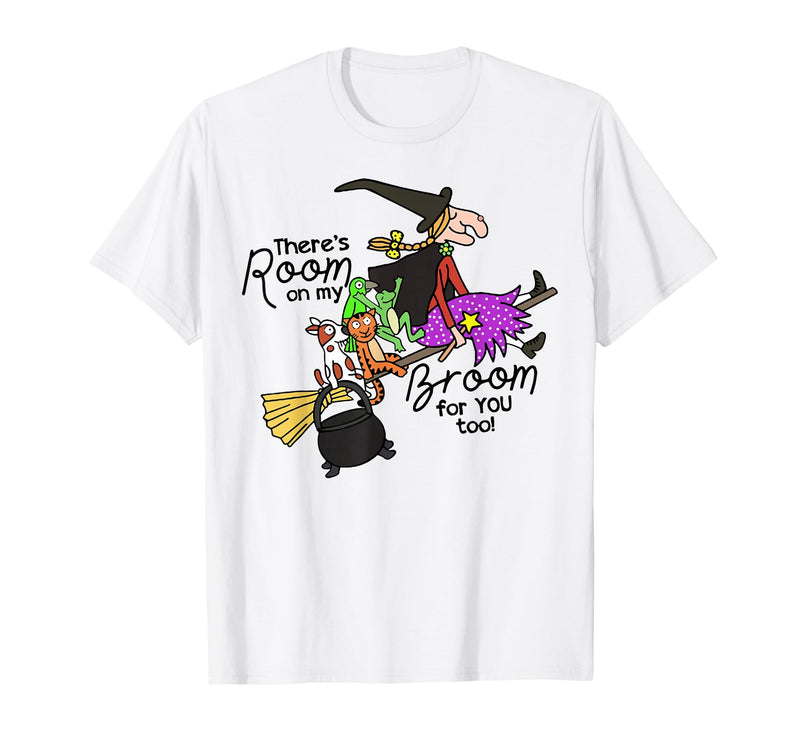 Funny Teacher Witch Tee Shirt There's Room On My Broom for You Too Teacher T-Shirt - White