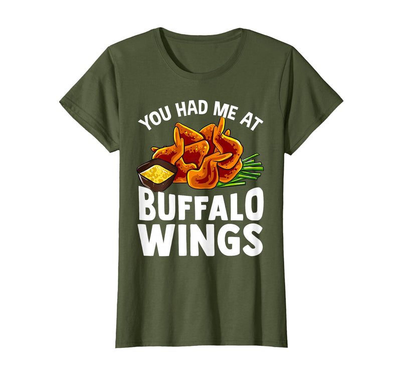 Homewise Shopper Buffalo Wings Buffalo Wings Funny Appetizer T-Shirt - Olive Green