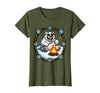 Mademark Polar Bear Sunglasses Roasting Marshmallow Christmas T-Shirt - Olive Green