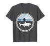 Mademark Split Ocean Scene Shark Graphic T-Shirt - Dark Heather Grey