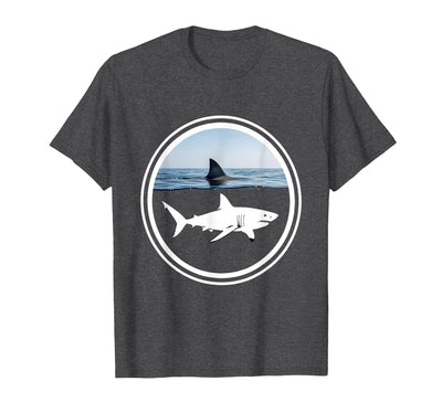 Split Ocean Scene Shark Graphic T-Shirt