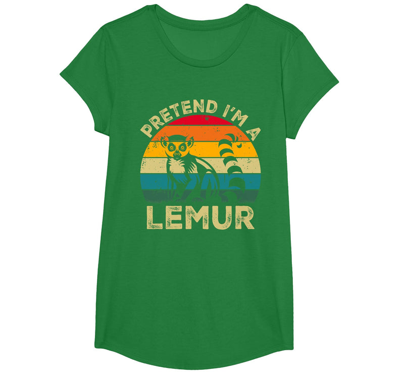 Funny Costume Party Halloween Tees by T&T Pretend I'm A Lemur Lazy Halloween Costume T-Shirt - Kelly Green