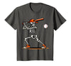 Funny Halloween Skeleton Sports Boys Costume Baseball Skeleton Spooky Boys Halloween Baseball Player T-Shirt - Asphalt Grey