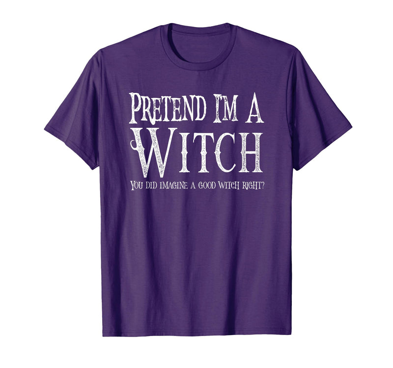 Fun and Easy Halloween Costume T-Shirts Funny Pretend I'm A Witch Halloween Joke T-Shirt - Purple