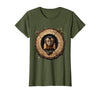 Mademark Capuchin Monkey in Hollow Log Illustration T-Shirt - Women - Olive Green