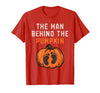 Halloween Pregnancy Announcement for Future Dad The Man Behind The Pumpkin Dad Halloween Pregnancy Reveal T-Shirt - Red