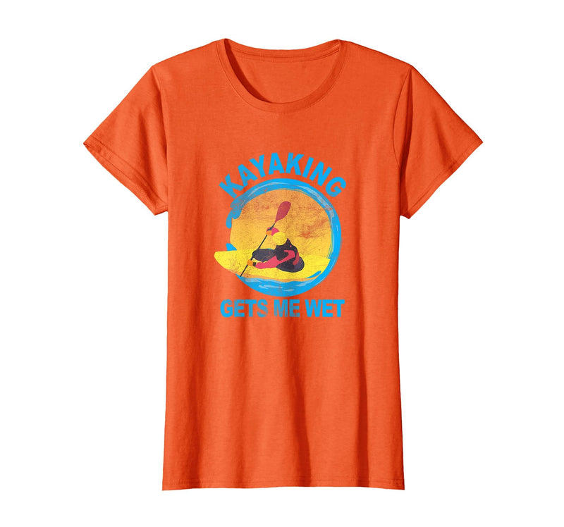 Groundhog Tees Kayaking Gets Me Wet Halloween Funny T-Shirt T-Shirt - Orange