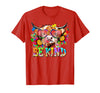 Be Kind Highland Cow Autism Awareness Sped Teacher Be Kind Highland Cow Autism Awareness Inspirational Teacher T-Shirt - Red