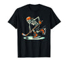 Halloween Costume For Hockey Lovers Funny Skeleton Hockey Halloween for Ice Hockey Lovers T-Shirt - Black