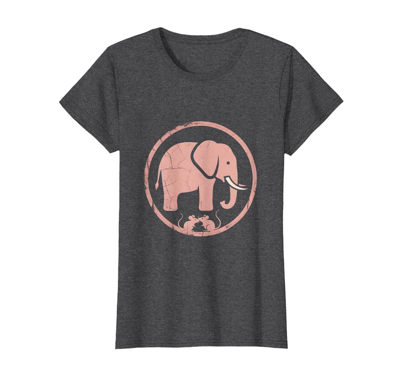 Mademark Be Kind Elephant and Mouse Gentle Touch Design T-Shirt - Women - Dark Heather Grey