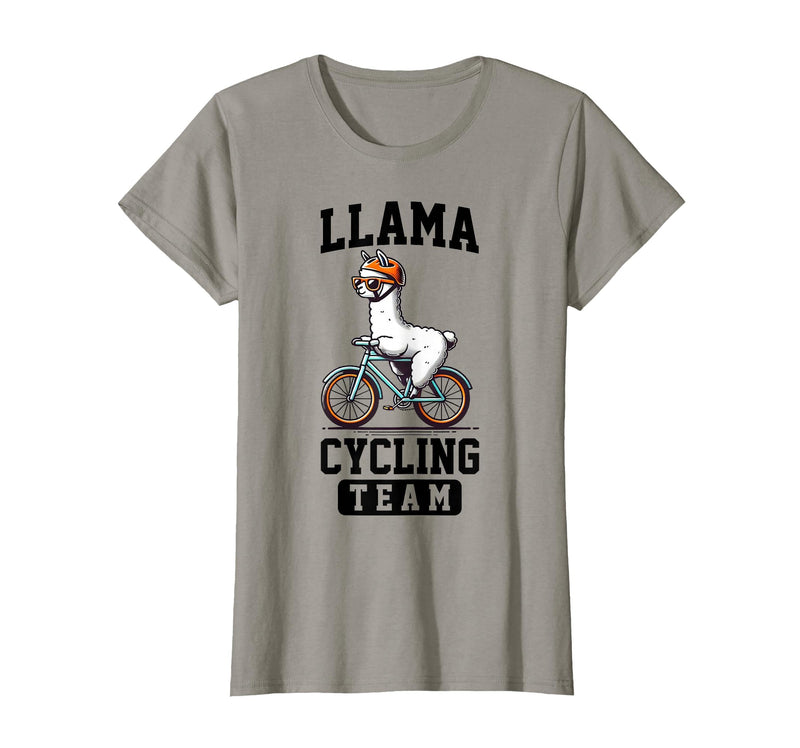 Bicycle Riding Animals Co. Llama Cycling Team Riding Bicycle T-Shirt - Slate Grey