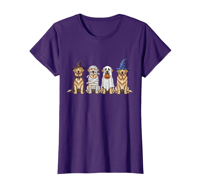 Spooky Golden Retriever Dogs Mummy Halloween Tee Golden Retriever Dog Witch Mummy Ghost Boo Costume Halloween T-Shirt -