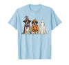 Funny Retro St. Bernard mom Halloween Witch Spooky Ghost Saint Bernard Pumpkin Halloween Dog Lover T-Shirt - Baby Blue