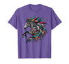 Mystical Native American Horse Farm Heritage Spirituality T-Shirt - Purple Heather