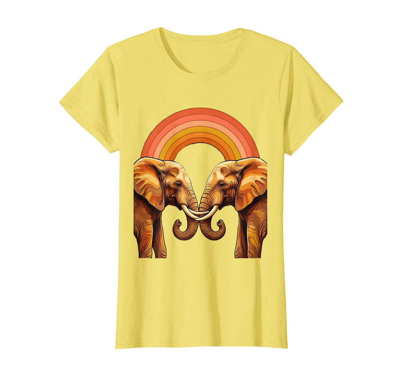 Mademark Be Kind Elephant Gentle Touch Illustration T-Shirt - Women - Lemon Yellow