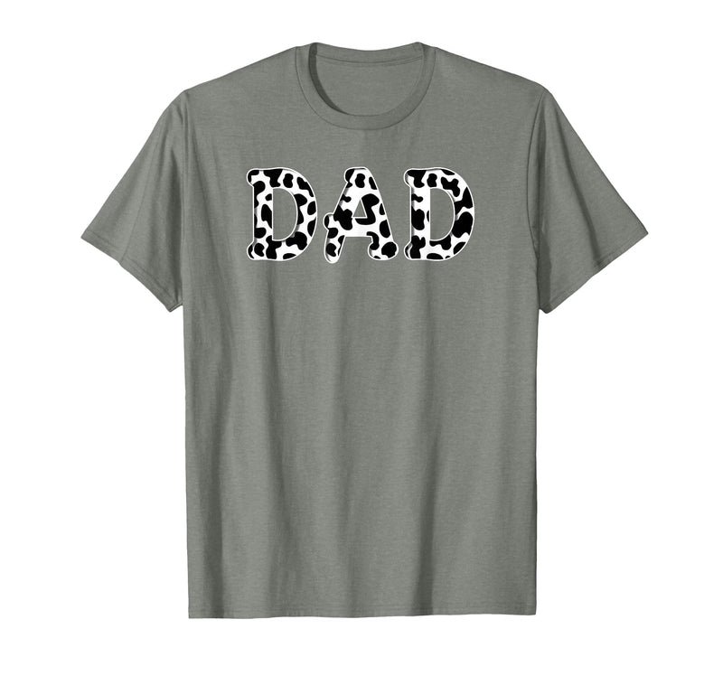 Cow Pattern Print Family Matching Birthday Apparel Cow Dad Birthday Family Matching Girl Boy Farm Birthday T-Shirt - Olive