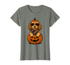 Funny Retro Maltipoo mom Halloween Spooky Cavapoo Pumpkin Halloween Doodle Dog Lover T-Shirt - Olive Heather